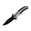 MSK084 - Silver & Black Textured Folding Knife Folding Knife The MST Default Title
