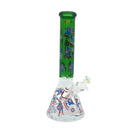 HYDRO | 14" Beaker Super Heron Glass Bong (MST225) Glass Bong The MST Green