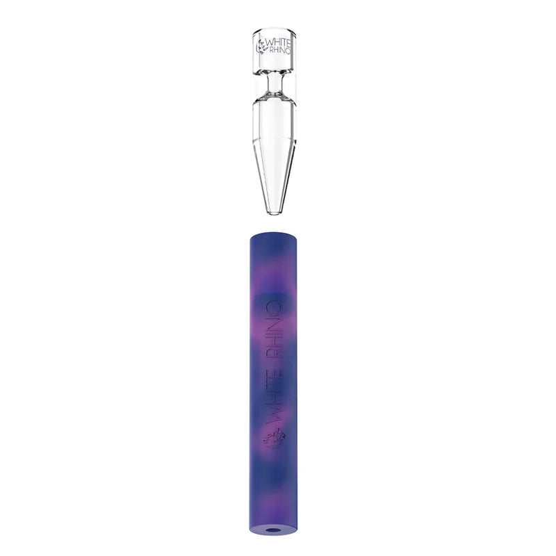 O WHITE RHINO | Flip Chillum To Stra w - Assorted -Pyrex Tip - 25ct