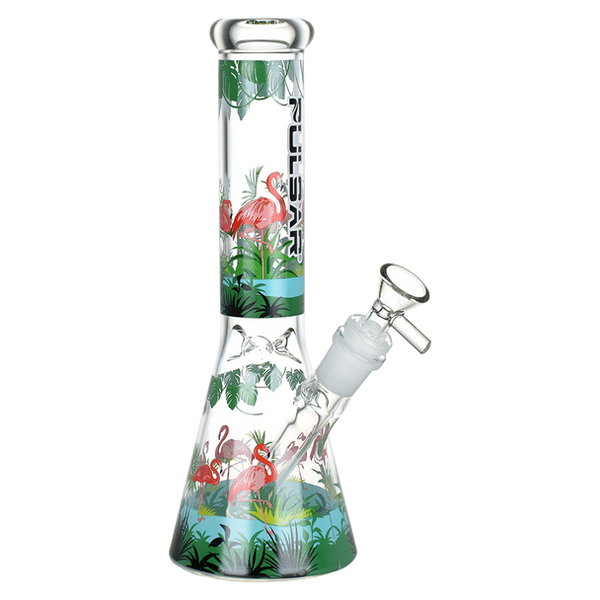 SC Pulsar 9.75" Chilling Flamingos Beaker Bong