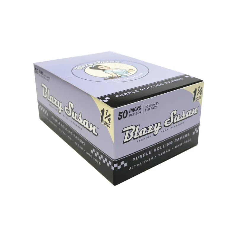 O Blazy Susan | Purple 1-1/4 Rolling paper box of 50