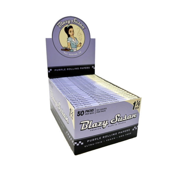 O Blazy Susan | Purple 1-1/4 Rolling paper box of 50