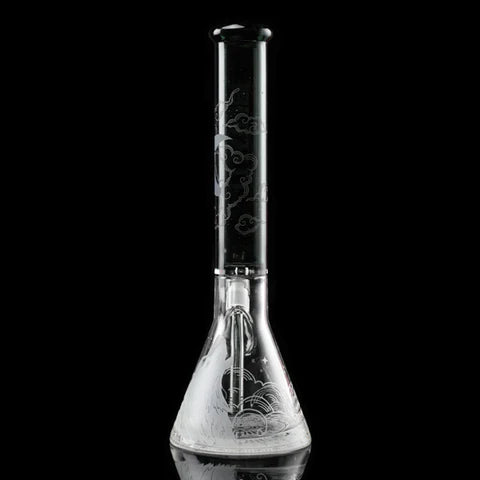 SC Castle Glassworks 16 inch 9mm beaker Wolf design