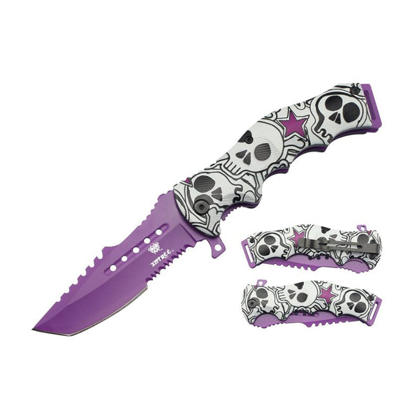 Xtreme | 8″ Tactical Pocket Knife – Half-Serrated Folding Blade with Printed Handle (XTR-DES-1) Folding Knife Canadian Distributor