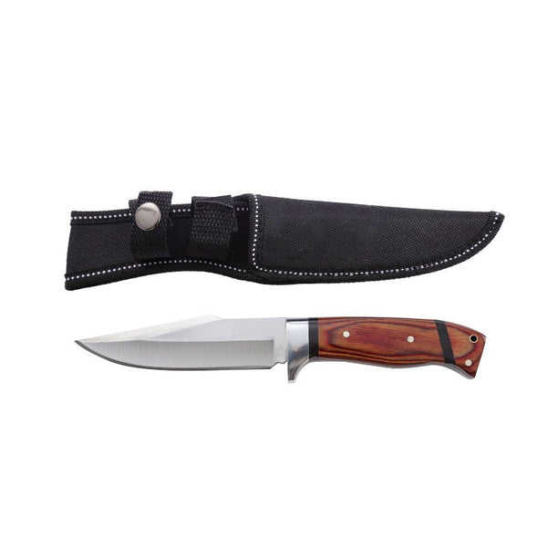 Xtreme | 11.14″ Hunting Knife – Fixed Drop Point Blade with Wood Handle & Sheath (XTR-HKN075) Fixed Blade Knife Canadian Distributor