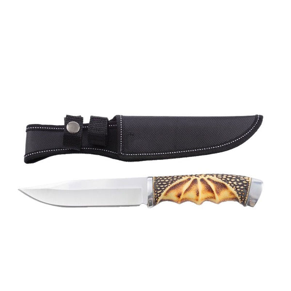 Xtreme | 11.06″ Hunting Knife – Fixed Blade with Curved Wooden Handle & Sheath (XTR-HKN079) Fixed Blade Knife Canadian Distributor