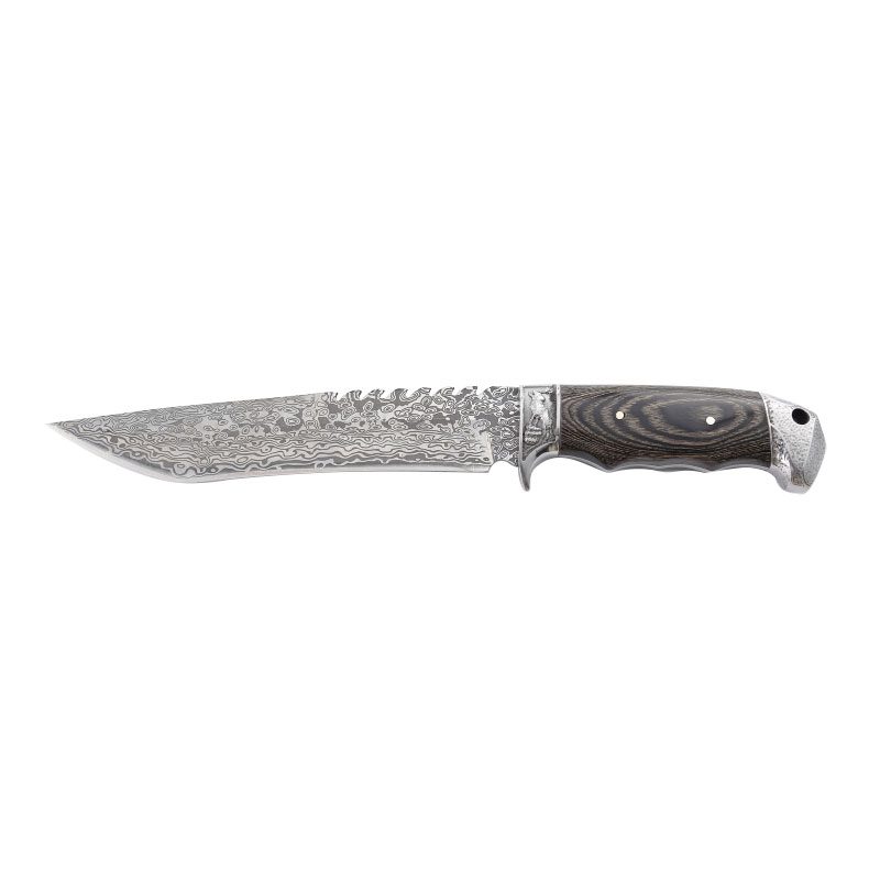 Xtreme | 12″ Damascus-Style Hunting Knife – Fixed Blade with Wood & Steel Handle (XTR-HKN090) Fixed Blade Knife Canadian Distributor