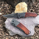 Xtreme | 8″ Pocket Knife – Folding Clip Point Blade with Stained Wood Handle & Pocket Clip (XTR-HKN129) Folding Knife Canadian Distributor