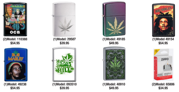 O Zippo Cannabis Assortment 24 lighters Pre-pack