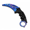 7.5" Non-Sharpened Practice Karambit Knife with Sheath – Assorted Designs Fixed Blade Knife Super Supplys Inc Blue Galaxy