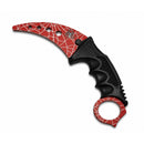 7.5" Non-Sharpened Practice Karambit Knife with Sheath – Assorted Designs Fixed Blade Knife Super Supplys Inc Red Spider