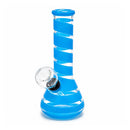 6" Spiral Stripe Mini Glass Beaker Bong – Assorted Colors Glass Bong Super Supplys Inc Blue