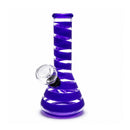 6" Spiral Stripe Mini Glass Beaker Bong – Assorted Colors Glass Bong Super Supplys Inc Purple