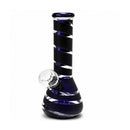 6" Spiral Stripe Mini Glass Beaker Bong – Assorted Colors Glass Bong Super Supplys Inc Black