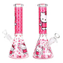 10" Luxury Pattern Kitty Beaker Bong Glass Bong Smoking Cat Distribution Default Title