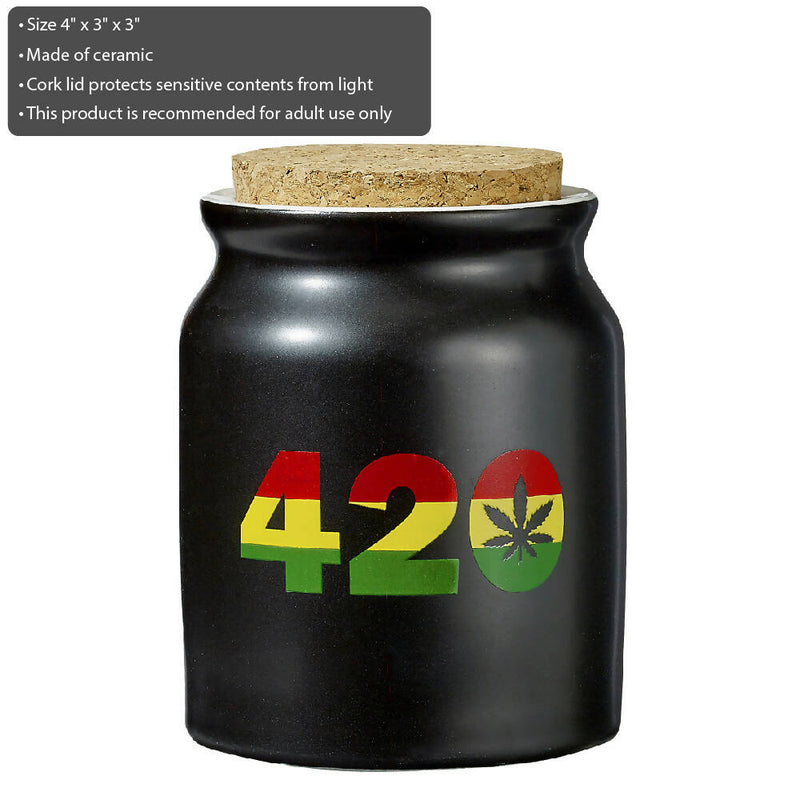 O 420 rasta color stash jar