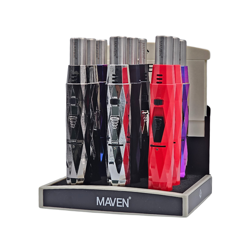 Maven Diamond Windproof Pen Torch Lighters - 12ct