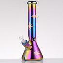 14" Leaf 7mm Glass Bong – Rainbow Oil Slick [AK080] Glass Bong Canadian Distributor