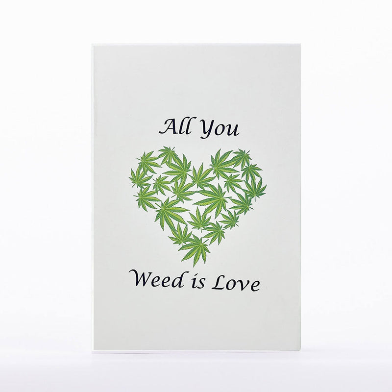 Intricate Greetings | Cannabis Leaf 3D Pop-Up Card – For Any Occasion Holiday · Anniversary Intricate Greetings All You Weed is Love