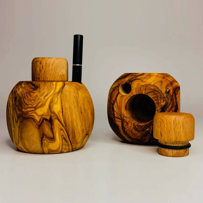 O VOW | Olive Wood Apple Dugout/Smoker's Gift 1