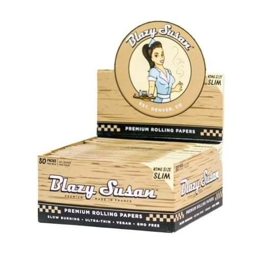 Blazy Susan King Size Slim Unbleached Rolling Paper - 50ct