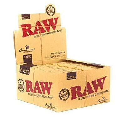 SC Raw Classic Connoisseur KS Slim Rolling Papers and Tips - 24ct