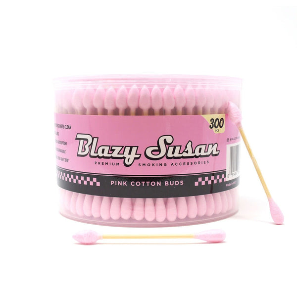 SC Blazy Susan Pink Premium Cotton Swabs 300 ct