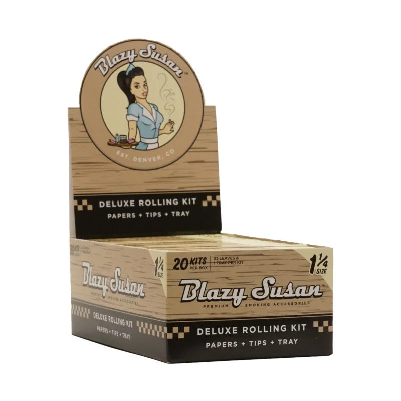 SC UNBLEACHED Blazy Susan DELUXE 1 1/4 Box Rolling Papers