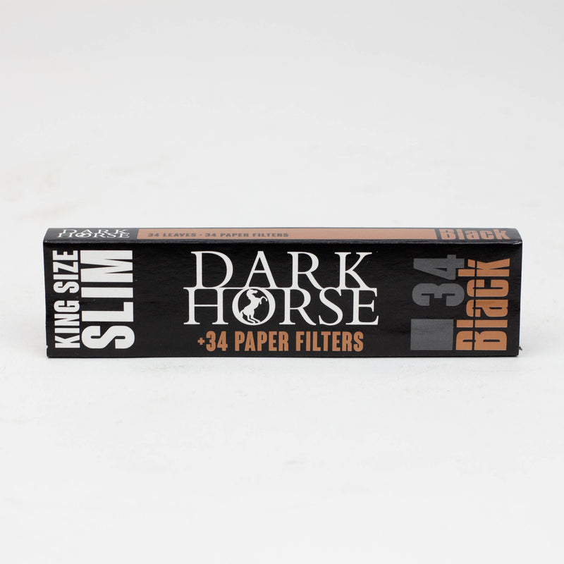 O Rolling Paper DARK HORSE king slim Black Paper + Filters with stick