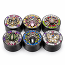 Genie | 4-Part 63mm 3D Decorative Grinder with rhinestones – Box of 6 [GR63]