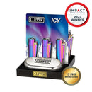 SC Clipper Metal Icy 12 count Display lighters