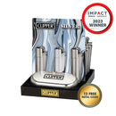 SC Clipper Metal Silver 12 count Display lighters