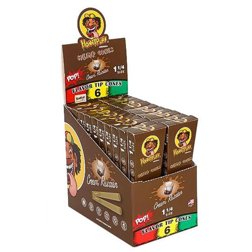 O Honeypuff | 1 1/4 Size Fruit flavor tip 6pk Hemp cones Box of 20