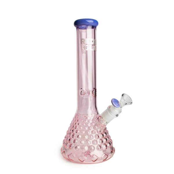 SC Red Eye Glass 12" Pink Hermes Deluxe Beaker with grip beading