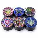 Genie | 4-Part 63mm 3D Decorative Grinder with rhinestones – Box of 6 [GR63]