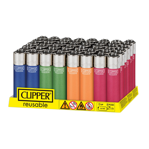 Clipper Painted Metallic Fluo Lighters - 48ct