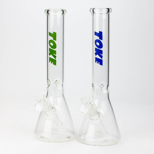 TOKE - 12" Beaker glass water bong- - One Wholesale