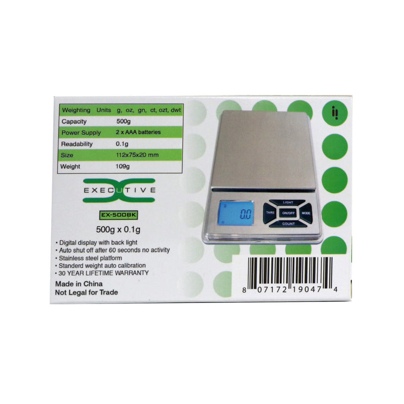 Executive Digital Pocket Scale, 500g x 0.1g - Infyniti Scales