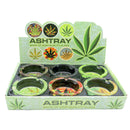Glass Round Ashtray - Weed Print