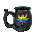 EMBOSSED LEAF MATTE BLACK MUG - RAINBOW LEAF Mug Pipe Roast and Toast Gifts