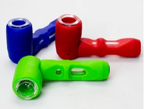 Silicone Hand Pipe with Glass Insert