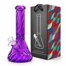 12.5" Diamond Cut Textured Beaker Bong – 7mm Glass Glass Bong Super Supplys Inc