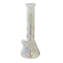 14" Infyniti Brand Water Pipe with Beaker Base Chrome Finish with Snowflake Design
