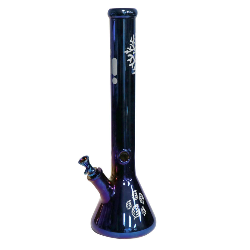 18" Water Pipe with Beaker Base - TREE OF LIFE