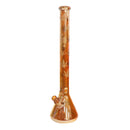 24" Water Pipe with Beaker Base Chrome Finish with Leaf Design
