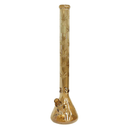 24" Water Pipe with Beaker Base Chrome Finish with Leaf Design
