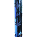 24" Water Pipe with Beaker Base Chrome Finish with Leaf Design