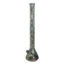 24" Water Pipe with Beaker Base Chrome Finish with Leaf Design