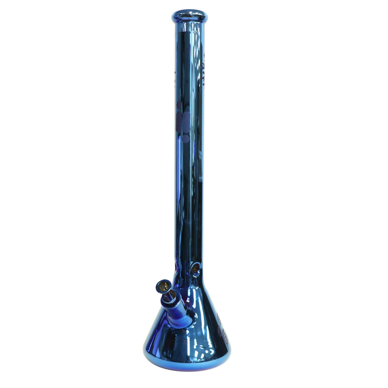 24' Water Pipe with Beaker Base Chrome Finish with Tree Design