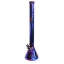 24' Water Pipe with Beaker Base Chrome Finish with Tree Design